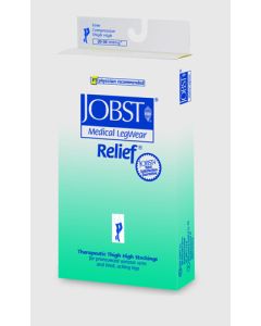 Jobst Relief 20-30 Thigh-Hi Black Large w/Silicone Band