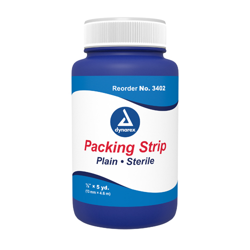 Packing Strips Plain Gauze 1/2  x 5 Yards  (each)